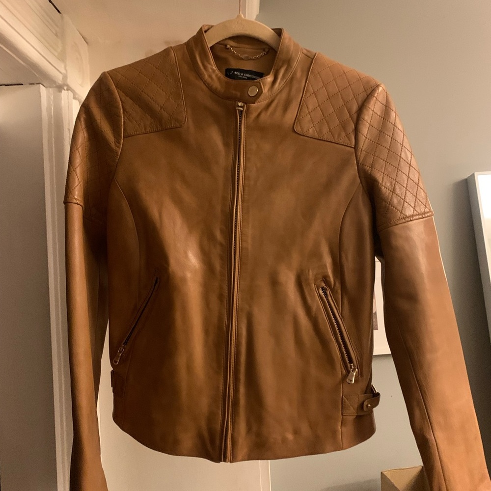Bod & Christensen Tan Leather Jacket